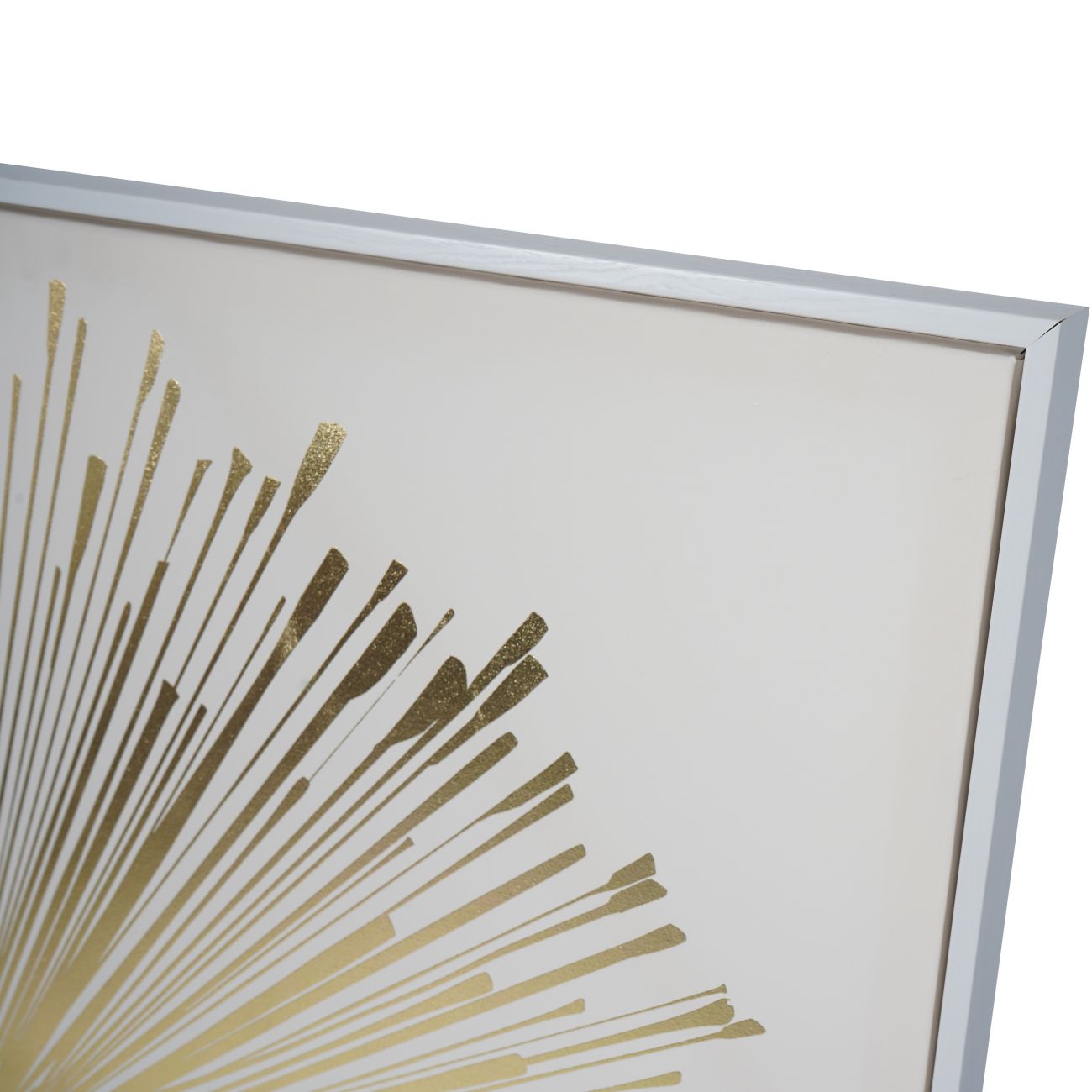 Golden Foiled Sunburst Framed Canvas Wall Art Large